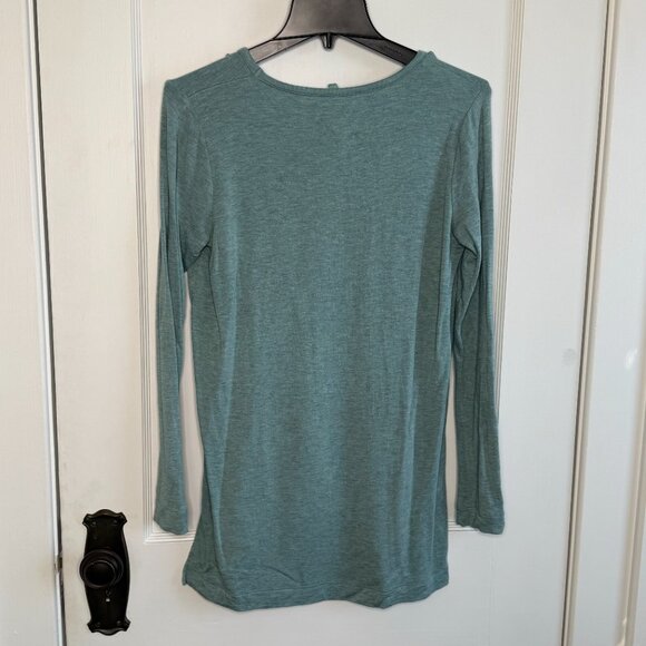 Lou & Grey | Light Teal Buttery Soft Scoop Neck Long Sleeve Tunic Shirt Top - Picture 3 of 6